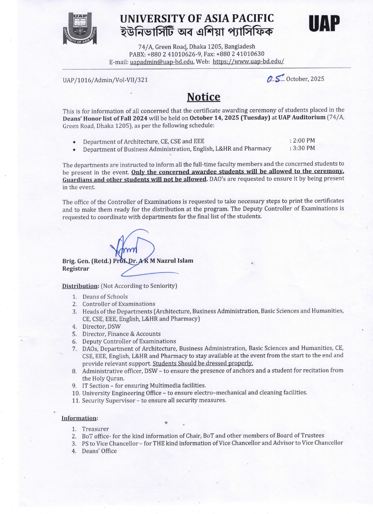 Awarding Ceremony_Deans' Honor list