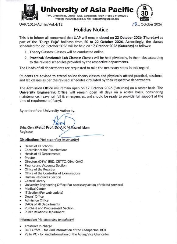 Holiday Notice