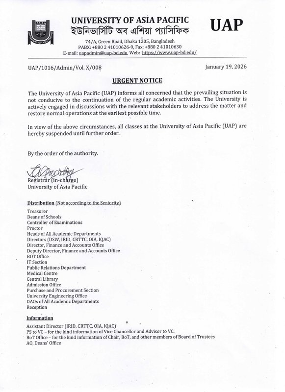 Suspension of Classes